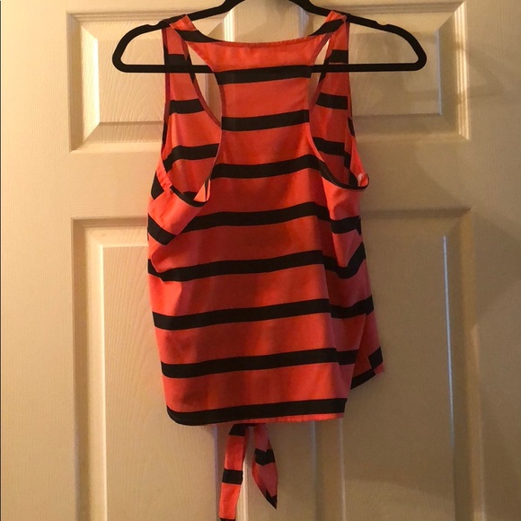 Coral and Black Striped Tank - Picture 3 of 3